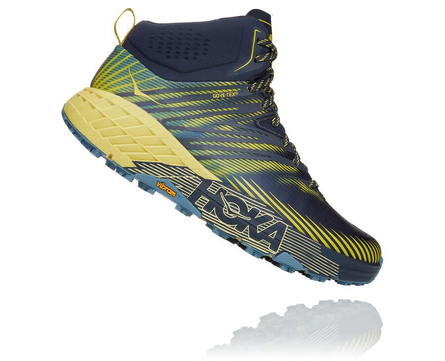 Chaussure Trail Hoka One One Speedgoat Mid Gore-Tex 2 Homme - Bleu Marine - BXS-580127